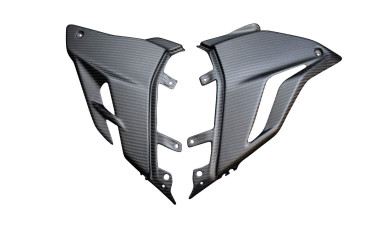 Alerón del motor Carbono por Ducati Streetfighter V4 Carbono+Fibra de Vidrio | Patron Enlazado | Opaco