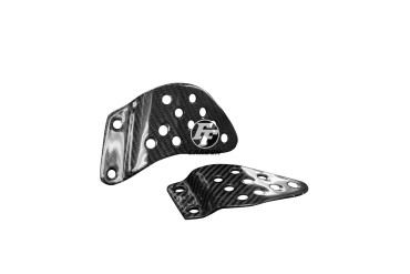 Platines repose-pieds Carbone pour Kawasaki ZX-6R 2003-2004 Carbone+Fibre de Verre | Toile Sergé | Brillant