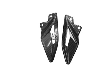 Platines repose-pieds Carbone pour Triumph Street Triple 765 2017- Carbone+Fibre de Verre | Toile Sergé | Brillant