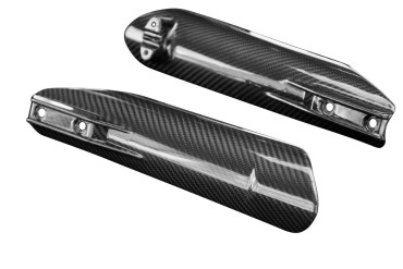 Carbon Fork Cover for KTM 690 SMC R 2019-2020 Carbon+Fibreglass | Twill Weave | Glossy