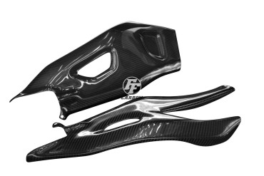 Cache de Bras Oscillant Carbone pour Yamaha YZF-R1 2015- Carbone+Fibre de Verre | Toile Sergé | Brillant