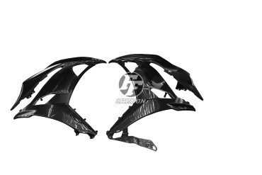 Carenado lateral Carbono por Kawasaki Ninja 650 Carbono+Fibra de Vidrio | Patron Enlazado | Brillante